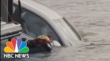 EMS Crew Recording Nearby Saves Man From Sinking Car