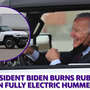 President Biden test drives GM’s fully electric Hummer