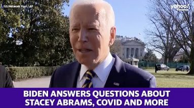 President Biden takes questions before speaking in Georgia to push voting rights bill