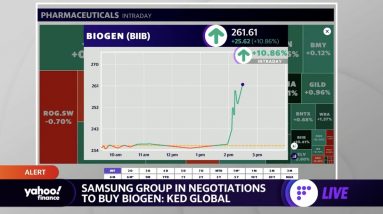 Biogen stock surges on report of potential acquisition by Samsung Group