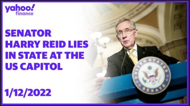 Senator Harry Reid lies in state at the US Capitol